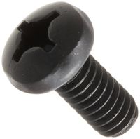 Steel Pan Head Machine Screw, Black Oxide Finish, Meets ASME B18.6.3, #3 Phillips Drive, #12-24 Thread Size, 1/2" Length, Fully Threaded, Import (Pack of 100)