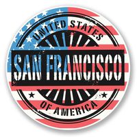 2 x 10cm/100mm San Francisco USA America Vinyl Sticker Decal Laptop Travel Luggage Car iPad Sign Fun #6053