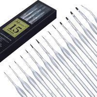 MEEDEN Micro Detail Paint Brush Set,15 Tiny Professional Miniature Fine Detail Brushes Detailing Paint Kit for Acrylic, Watercolor, Oil - Models, Airplane Kits, Nail Painting