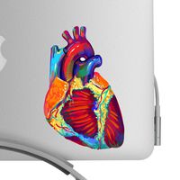 Beautiful Human Heart Artistic Full Color Post Impressionist Painted Style 5 Inch Decal -Fits All MacBooks or Any Laptop-For Indoor or Outdoor Use