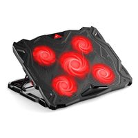 havit Laptop Cooling Pad Computer Quiet Cooler with 5 Quiet Fans and 2 USB Ports, Portable Cooling Stand with LED Light for 14-17 Inch Laptop