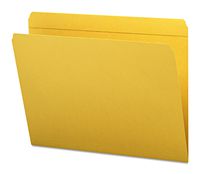 Smead File Folder, Reinforced Straight-Cut Tab, Letter Size, Goldenrod, 100 per Box (12210)