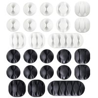 Viaky 26 Pcs Adhesive Cable Clips Silicone Desk Cable Organizer Multipurpose Wire Holder USB Clamps(Black,White)