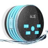 Shower Speaker, Expower IPX7 Bluetooth Speakers Shower Radio with FM, Waterproof Shower Speaker with Suction Cup, 5W Driver, Buit-in Mic, Hands-Free Speakerphone (Blue)