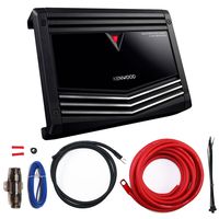 Kenwood KAC-5001PS 500-Watt RMS Class D 1-Channel Monoblock Performance Series Car Stereo Audio Power Amplifier Bundle Combo With 8-AWG ROHS Compliant Amp Power Installation Kit