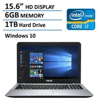 2016 ASUS 15.6" Flagship Premium High Performance Laptop, Intel Core i7-5500U 2.4GHz, 6GB RAM, 1TB HDD, DVD-SuperMulti Drive, HDMI, VGA, Webcam, WiFi, Windows 10, Black