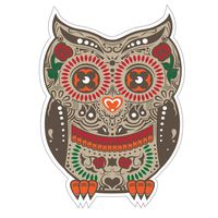 Owl Sugar Skull CreativeStickers0603 Set Of Two (2x) Stickers , Laptop , Ipad , Car , Truck , Size 4 inches on Longer Side