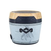 House of Marley, Chant Mini Bluetooth Portable Wireless Speaker, Splash Resistant IPX4, Full Range Sound, Integrated Mic for Use as Speaker Phone, Carabiner, Sustainably Crafted, EM-JA007-BH Blue Hemp