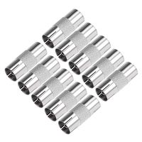 uxcell PAL Female to Female Connectors TV Satellite Antenna Adapter Silver 10pcs