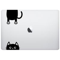 Laptop MacBook Decal - CAT Body Funny - Matte Black Skins Stickers