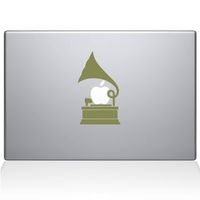 The Decal Guru 2097-MAC-13P-G Gramophone Decal Vinyl Sticker, Gold, 13" MacBook Pro (2015 & Older)