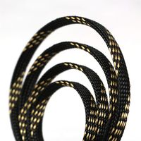 30ft PET Expandable Sleeving Flexo Wire Cable Sleeve (1/2" Gold&Black 30ft)