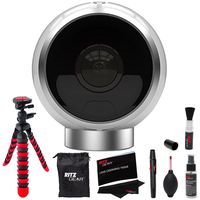 ALLie Home 360° Dual Lens Spherical VR Interactive Camera Bluetooth (White) AHW10 8MP Day/Night IR + Ritz Gear Cleaning Kit + 12" Tripod Camera Bundle