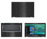 decalrus - Protective Decal for Acer Spin 3 SP314-51 (14" Screen) Laptop Black Texture Brushed Aluminum Skin case Cover wrap BAasusSpin3sp314_51Back