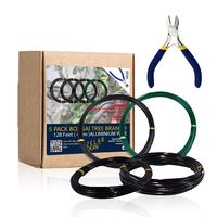 ZELARMAN Bonsai Training Wire Set of 4 - Total 128 Feet(32 Feet Each Size) 3 Size - 1.0MM,1.5MM,2.0MM - Corrosion and Rust Resistant (with Bonsai Wire Cutter)