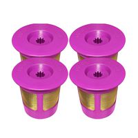 Reusable K-Cup 4 Pack Gold Plated Mesh Coffee Filters For Kurig Plus 2.0 & Classic 1.0 Brewers