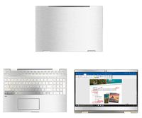 decalrus - Protective Decal for HP Envy X360 15M-CN0011DX (15.6" Screen) Laptop Silver Texture Brushed Aluminum Skin case Cover wrap BAhpEnvyX360_15mSilver