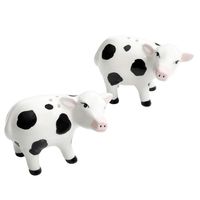 Urban Market by Gibson 99891.02RM Life on the Farm figural Salt and Pepper, Cows Hand Painted, Salt & Pepper, Black/White