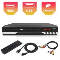 Compact DVD Player for TV - Multi Region HDMI 1080P Digital DVD Player with Remote Control, USB Port, AV Cable for TV Connection