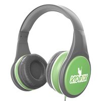 KidRox RS4 Kids Headphones 85dB Volume Limited Adjustable and Safe Hearing Protection Tangle Free Wired On-Ear Earphones for Children Toddler Boys Girls (Green/Gray)