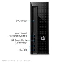 HP Slimline 270-p033w Desktop Tower, Intel Celeron G3930 CPU, 4GB RAM, 500GB HDD Winodws 10 (Renewed)