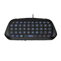 LED ChatPad Keyboard for Sony PS4, PS4 Pro, PS4 Slim Controllers Black - Backlit & Wireless