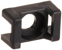 Hellermann Tyton CTM10C2 Cable Tie Mount, 0.19" Hole Diameter, 0.2" Max Tie Width, PA66, Black (Pack of 100)