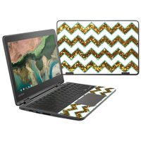 MightySkins Skin Compatible With Lenovo 300e Chromebook 11.6" (2018) - Glitzy Chevron | Protective, Durable, and Unique Vinyl wrap cover | Easy To Apply, Remove, and Change Styles | Made in the USA