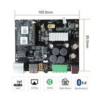 Up2stream amp 2.0-WiFi&Bluetooth 5.0 with 50+50W 21V DC/2.0 HiFi Stereo Channel Multiroom Streaming Amplifier Board for DIY Speaker-Arylic WB60