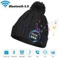 Sminiker Bluetooth Beanie Hat Ideal Stocking Stuffers Rechargeable Wireless Bluetooth V5.0 Headphone Washable Beanie Musical Hat for Winter Fitness Outdoor Sports & Christmas Gifts for Men and Women