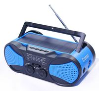 Hurricane Radio Weather Radio,Waterproof, Hand Crank, Solar/Battery Powered, 4000mAh AM/FM/NOAA/SOS Alert,Portable Emergency Cellphone Charger,Music Speaker,Flashlight& Reading Lamp,Blue,Greeous