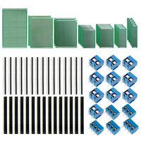 KeeYees 70pcs Universal PCB Board Kit, Including 7 Sizes Double Sided PCB Prototype Boards, 2.54mm 40 Pin Male Female Header Connector and 5mm 2 Pin / 3 Pin Screw Terminal Block
