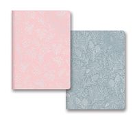Studio Oh! Notebook Duo of 2 Coordinating Designs, Stacy H. Kim Silver Flower Vines