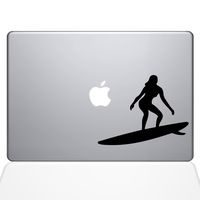 The Decal Guru Catching Some Waves Decal Vinyl Sticker, 11" MacBook Air, Black (1455-MAC-11A-BLA)