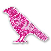 2 x 25cm/250mm Pink Bird Raven Crow Vinyl Sticker Decal Laptop Travel Luggage Car iPad Sign Fun #6081