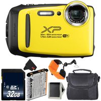 Fujifilm FinePix XP130 Waterproof Digital Camera 2018 Version (Yellow) Bundle with 32GB Memory Card - International Version with 1 Year Seller Warranty