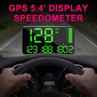 KingNeed GPS Speedometer Universal GPS Extend Digital Display 5.4 inch HUD Speedometer MPH/KMH with Over Speeding Alarm for All Vehicles Cars Bicycles