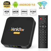 Android 9.0 TV Box 4GB RAM 64GB ROM, NinkBox N8 Plus TV Box Android amlogic S905X3 Quad-Core 64bit Cortex-A55 Dual-WiFi 2.4GHz/5GHz, 3D Ultra HD 8K H.265 USB 3.0 BT 4.0 Smart TV Box