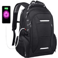 Laptop Backpack 17 Inch Extra Large TSA Travel Backpack Anti Theft Drable Backpack With Headphones Hole, College High School Bookbag 17.3 Gaming Computer Backpack for Women&Men Black 45L