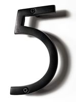 NACH HH-SDW6-BLK Shadow House Address Number - #5, Black Aluminium, 6"