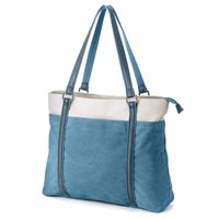 Panzexin Canvas Tote Handbag Laptop Shoulder Bag Business Work School for Man and Woman,Canvas 15.6" Computer Work Office Handbag Blue