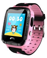 Kids GPS Tracker Smart Watch for Girls Pink Anti-Lost SOS Waterproof Outdoor Remote Wrist Watches with Flashlight