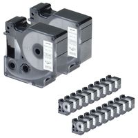 NineLeaf 20 Pack Black on White Vinyl Label Tape Compatible for DYMO 18445 Rhino LabelManager 300 350 400 450 Label Maker,19mm(3/4") x5.5m(18ft)