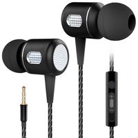 HyperGear 3.5mm Stereo Sound Earphones. Noise-isolating Fit with Mic, Switch Between Music & Calls. Compatible for All iPhones, Samsung + More (Black)