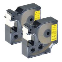 GREENCYCLE 2 Pack Replacement Industrial Black on Yellow 3/4" 18433 Rhino IND Vinyl Label Tape Compatible for DYMO RhinoPro 1000 3000 4200 5000 5200 LabelWriter 450 Duo ILP 219 3M PL150 PL200 PL300