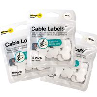 Cable Labels by Wrap-It Storage, Oval, White (36 Pack) Write On Cord Labels, Wire Labels, Cable Tags and Wire Tags for Cable Management and Identification for Electronics, Computers and More