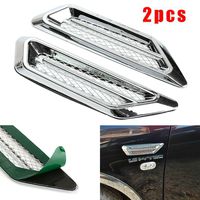 CHAMPLED 2pcs Side Body Marker Fender Air wing Silver Vent Trim M Cover Chrome For All The Car For FORD CHRYSLER CHEVY CHEVROLET DODGE CADILLAC JEEP GMC PONTIAC HUMMER LINCOLN BUICK