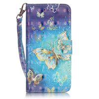 IKASEFU Cute Gold Butterfly Bling Glitter Diamond Leather Wallet Case Cover with Strap Magnetic Flip Protective case Compatible with iPod Touch 5/6-Gold Butterfly