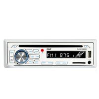 Pyle Single DIN Bluetooth Marine Boat Yacht Stereo AM FM Radio CD Player Receiver - White