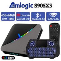 Android TV Box 9.0 4GB 64GB Smart TV Box Amlogic S905X3 with Backlit Wireless Mini Keyboard USB 3.0 Ultra HD 4K 8K HDR Dual Band WiFi 2.4GHz 5.8GHz BT 4.1 RGB Lights Set Top Box Streaming Media Player